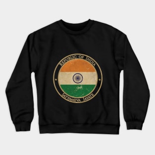 Vintage Republic of India Asia Asian Flag Crewneck Sweatshirt